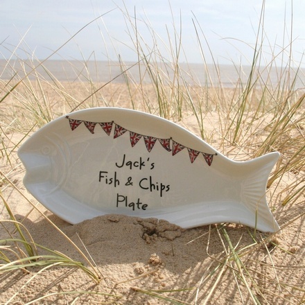 Personalised fish plate The Kids
