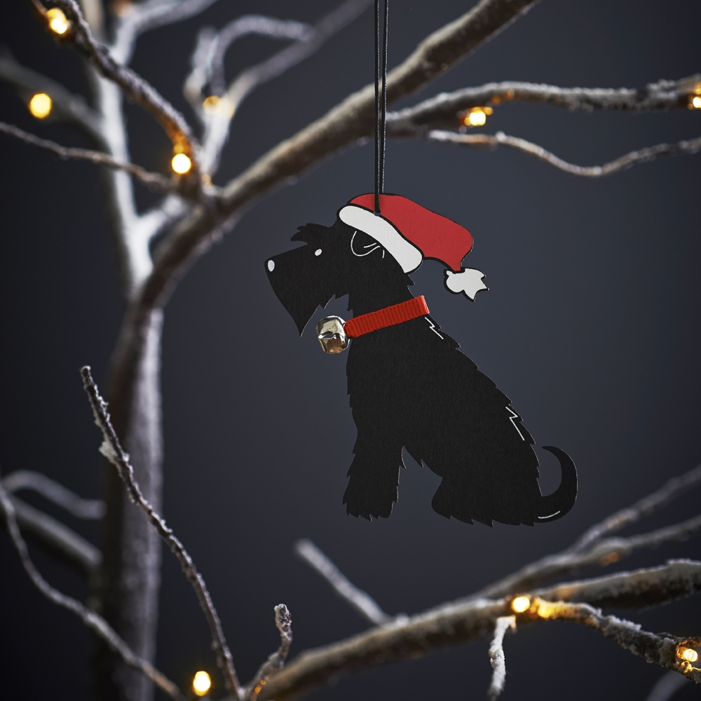 OUTLET - BLACK SCHNAUZER DOG CHRISTMAS TREE DECORATION , outlet , 