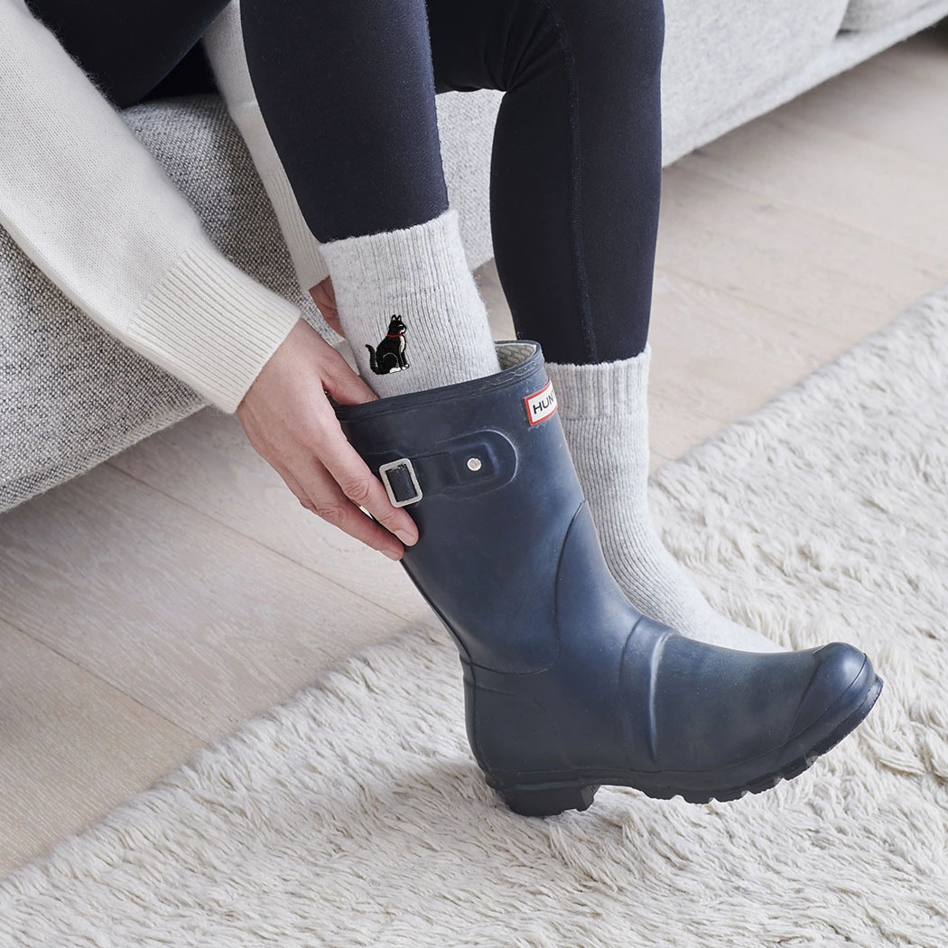 Black and White Cat Wool Socks , socks , 