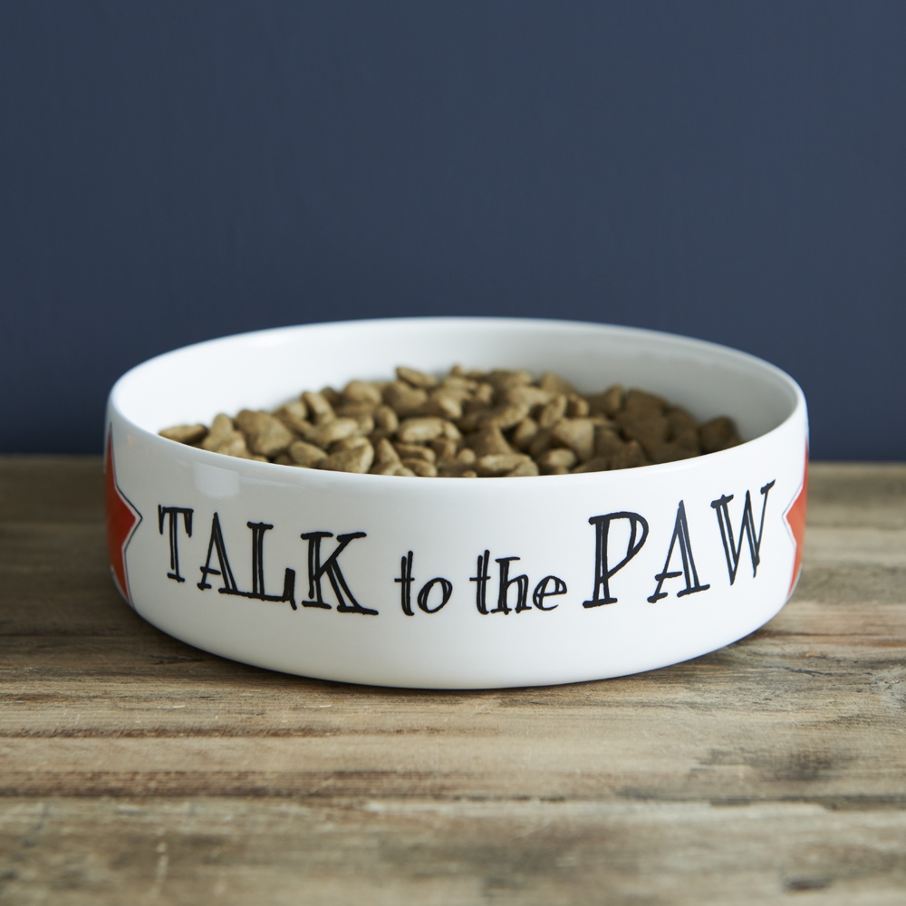 Talk To The Paw Dog and Cat Bowl , Mischievous Mutts > Dog bowls , 