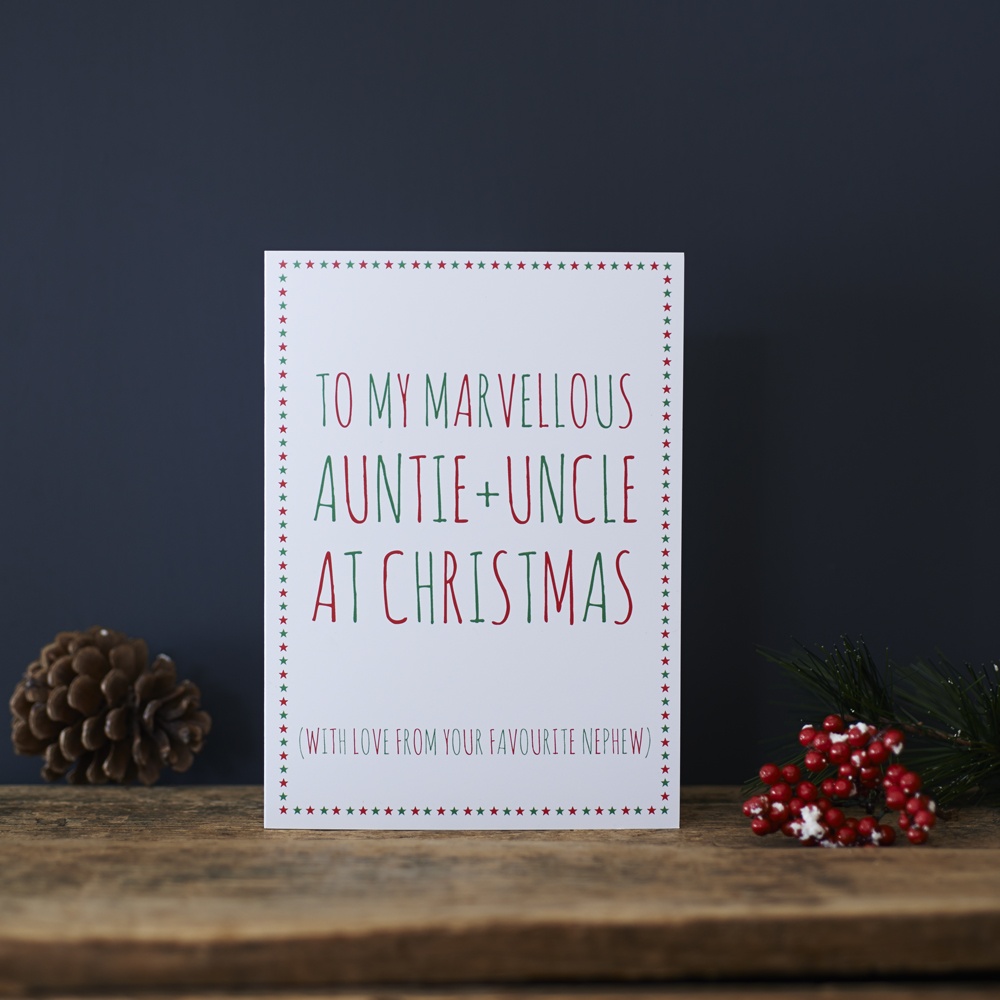 Marvellous Auntie & Uncle Christmas Card , Greeting Cards , 