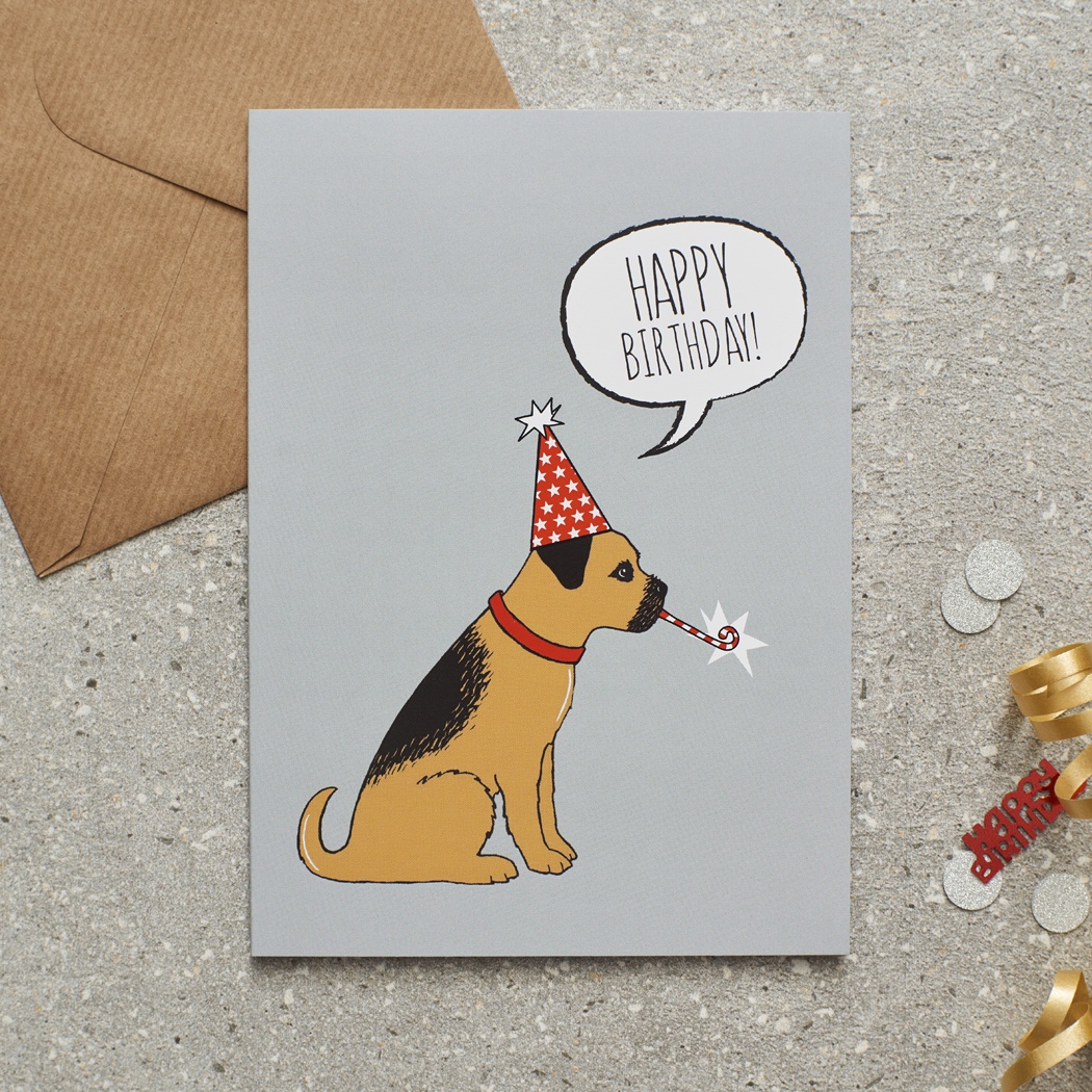 Border Terrier Birthday Card , Mischievous Mutts > Greeting Cards , Border Terrier