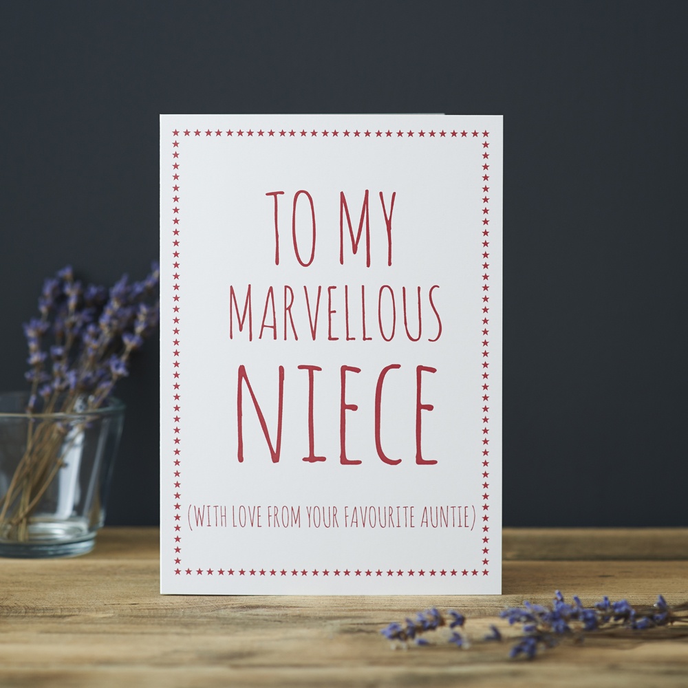 Marvellous Niece from your favourite Auntie / Uncle card , Greeting Cards , 
