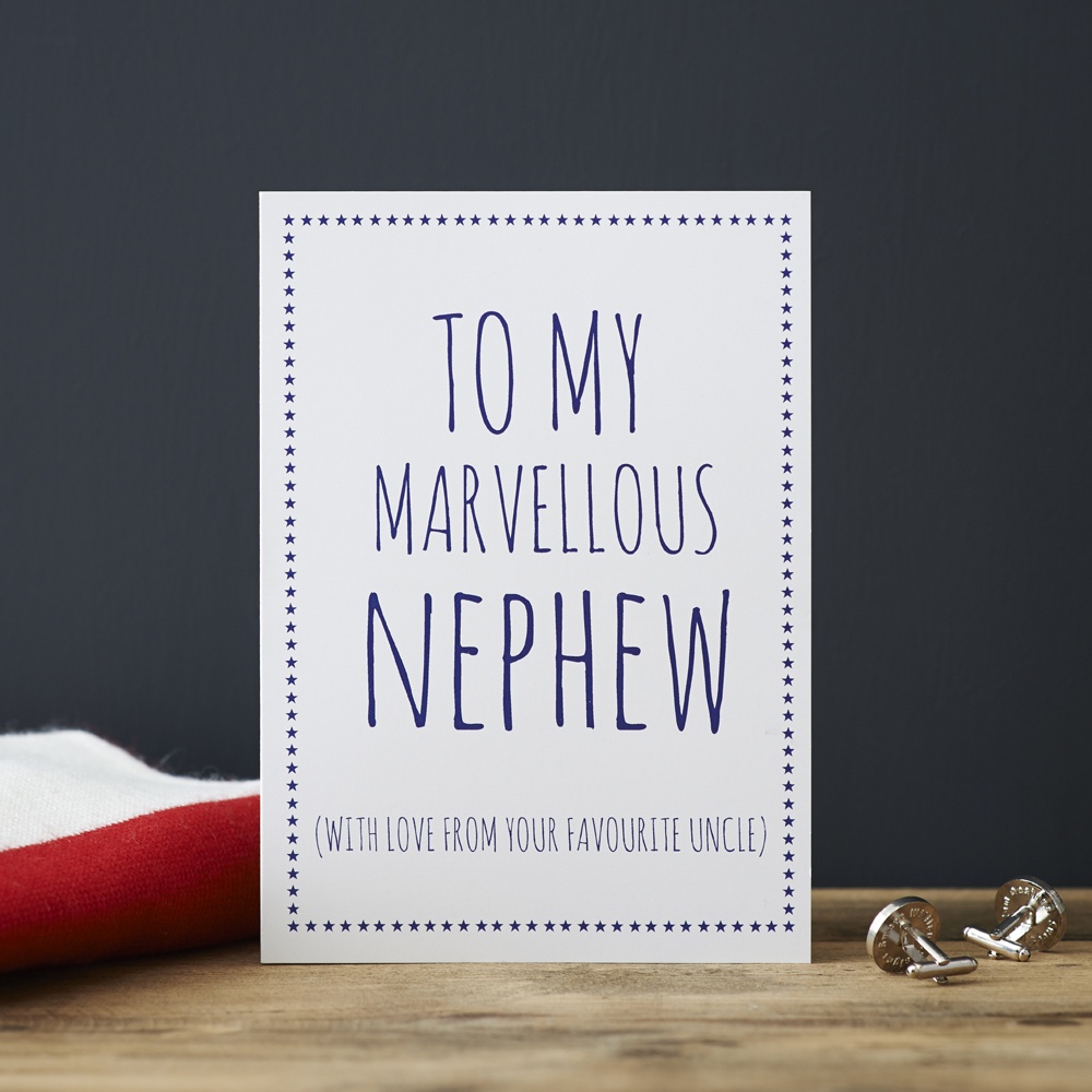 Marvellous Nephew love from favourite Auntie / Uncle Card , Greeting Cards , 
