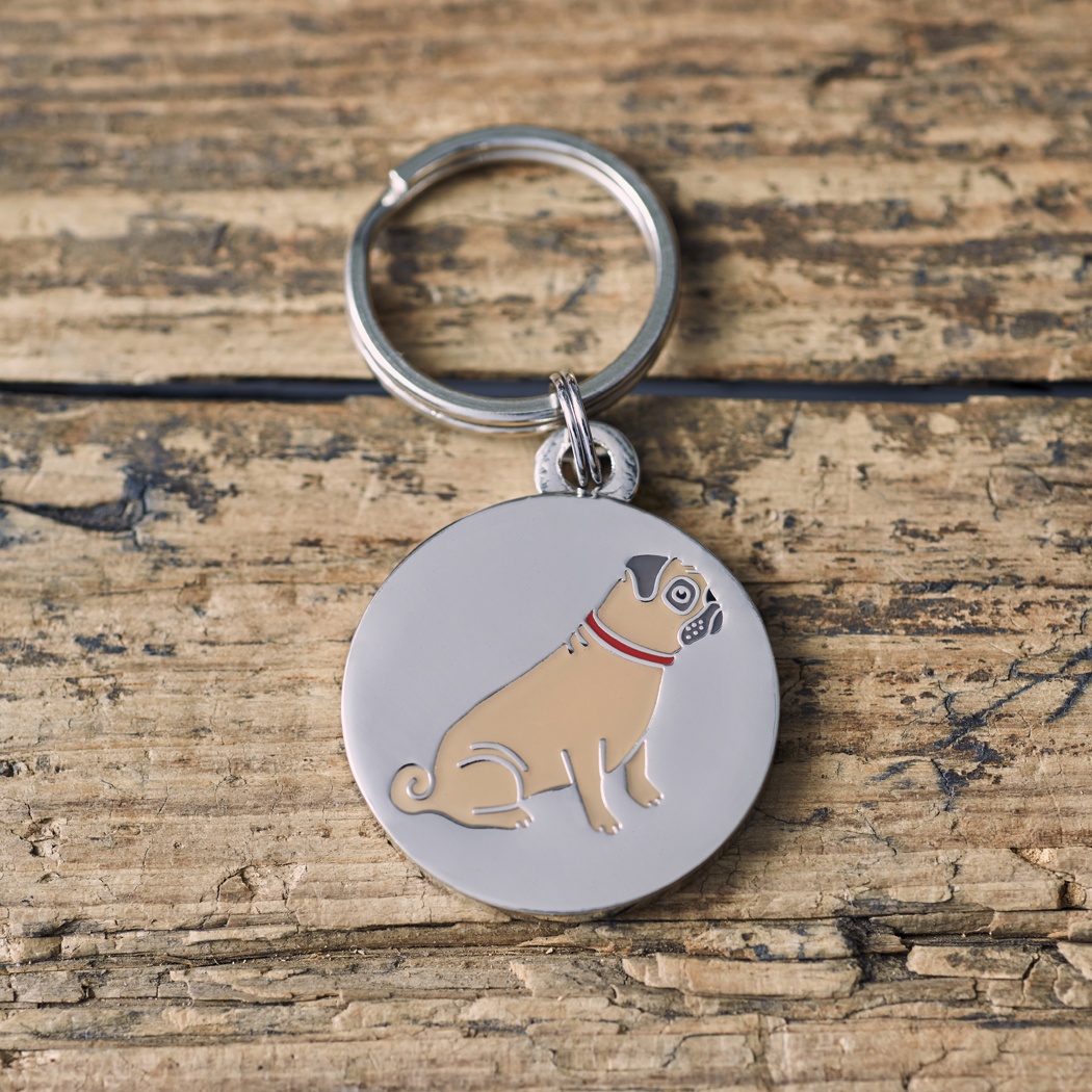 PUG DOG ID NAME TAG , Mischievous Mutts > Dog Tags , Pug