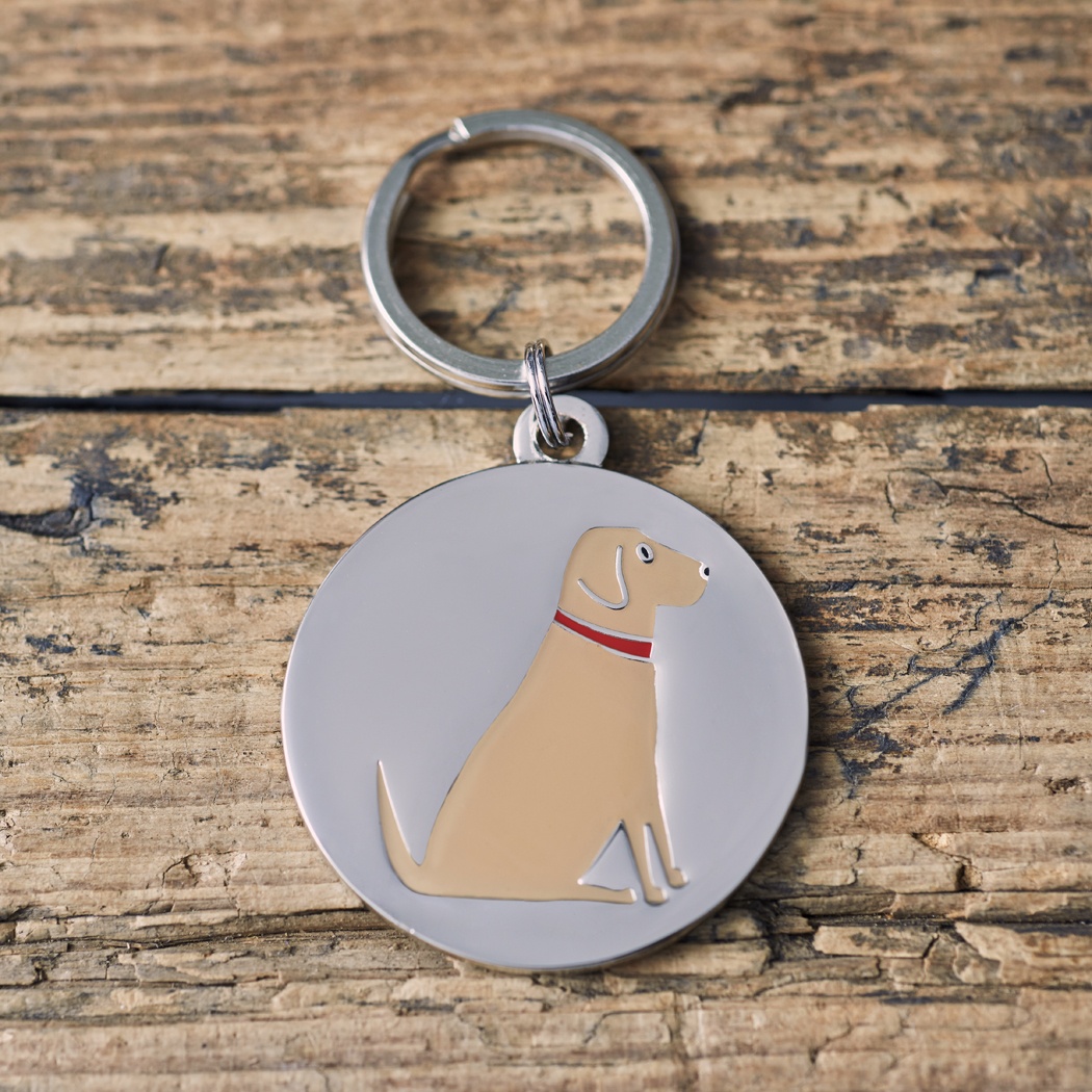 YELLOW LABRADOR DOG ID NAME TAG , Mischievous Mutts > Dog Tags , Yellow Labrador