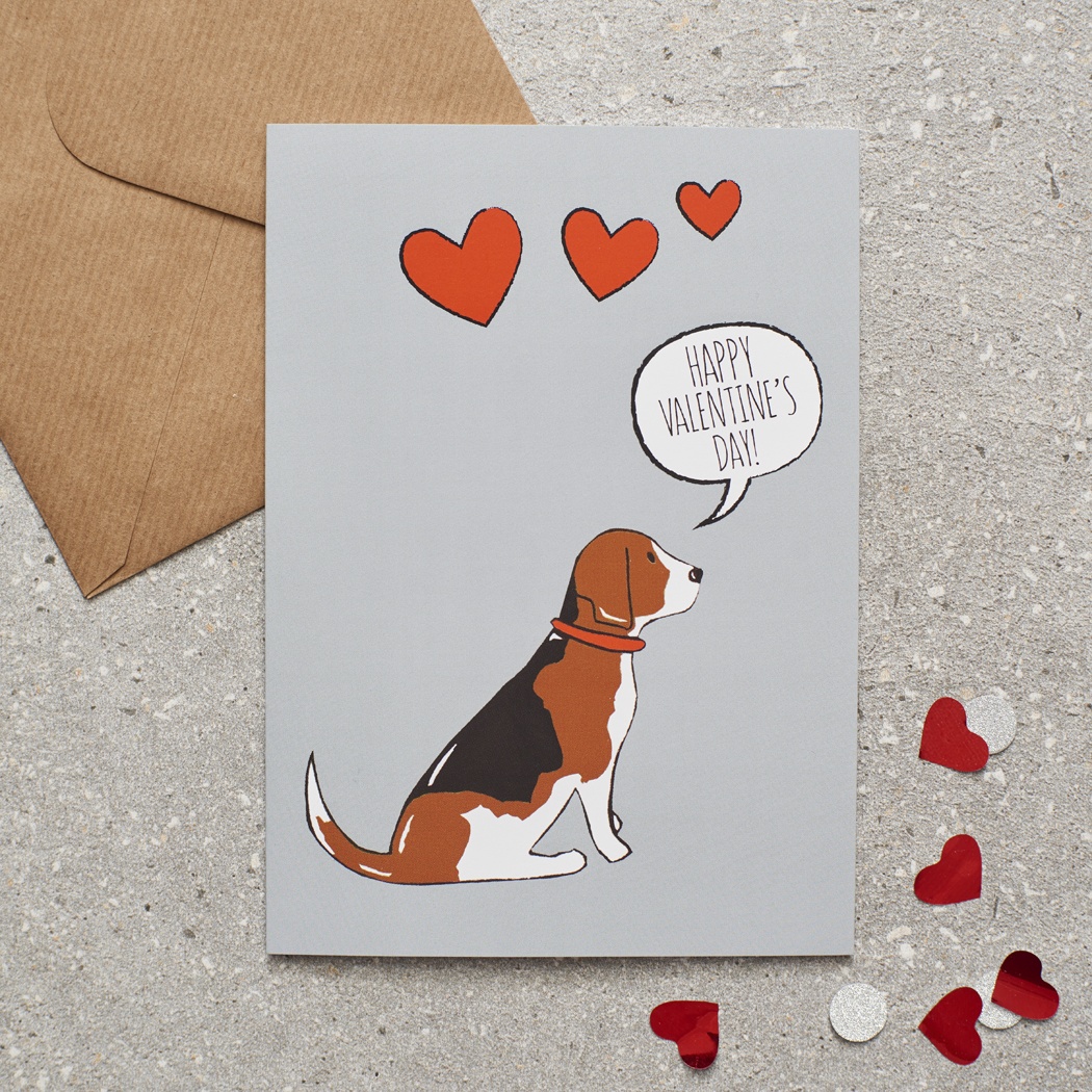 Beagle Valentine's Day Card , Mischievous Mutts > Greeting Cards , Beagle