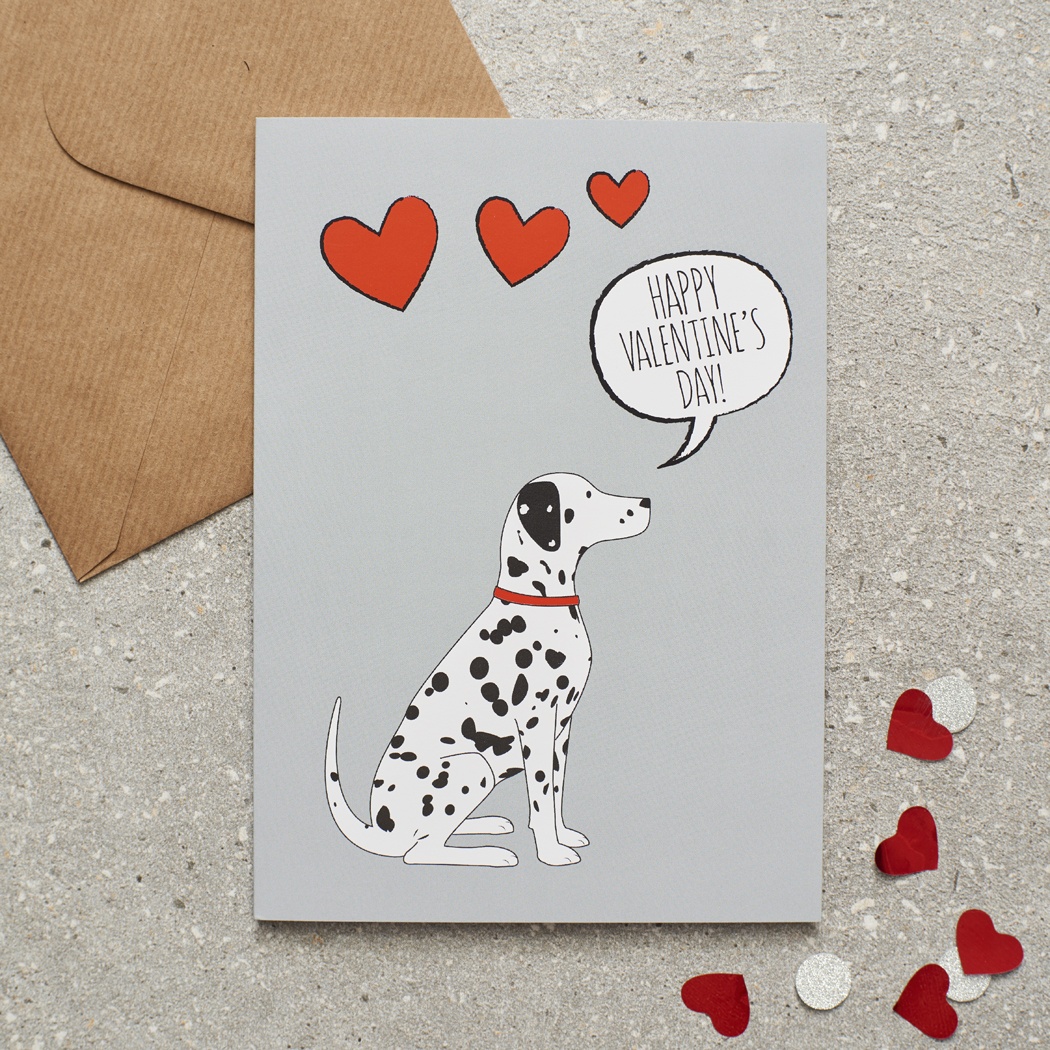 Dalmatian Valentine's Day Card , Mischievous Mutts > Greeting Cards , Dalmatian