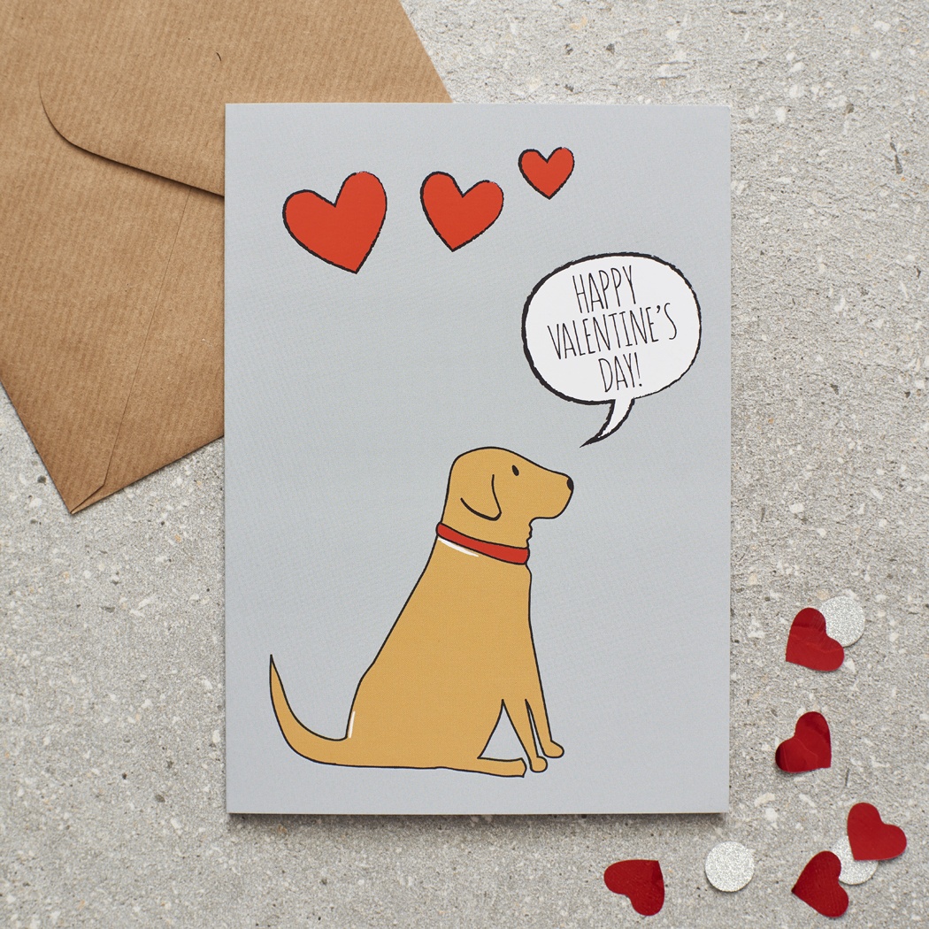Fox Red Labrador Valentine's Day Card , Mischievous Mutts > Greeting Cards , Fox Red Labrador