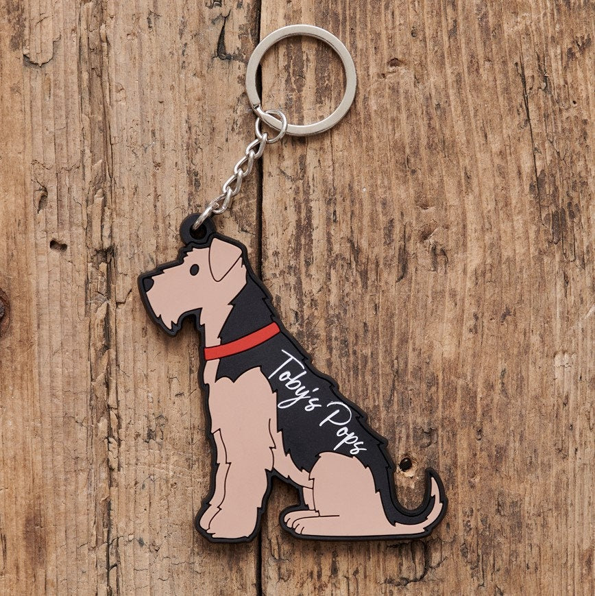Airedale Terrier keyring — personalised dog lover gift by Sweet William Designs