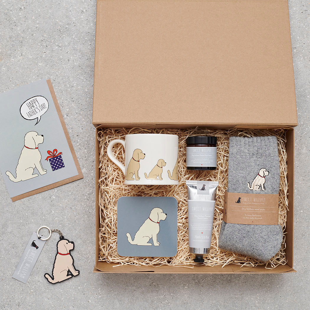 Father's Day dog lover gift hamper with Apricot Cockapoo Labradoodle socks – Sweet William Designs