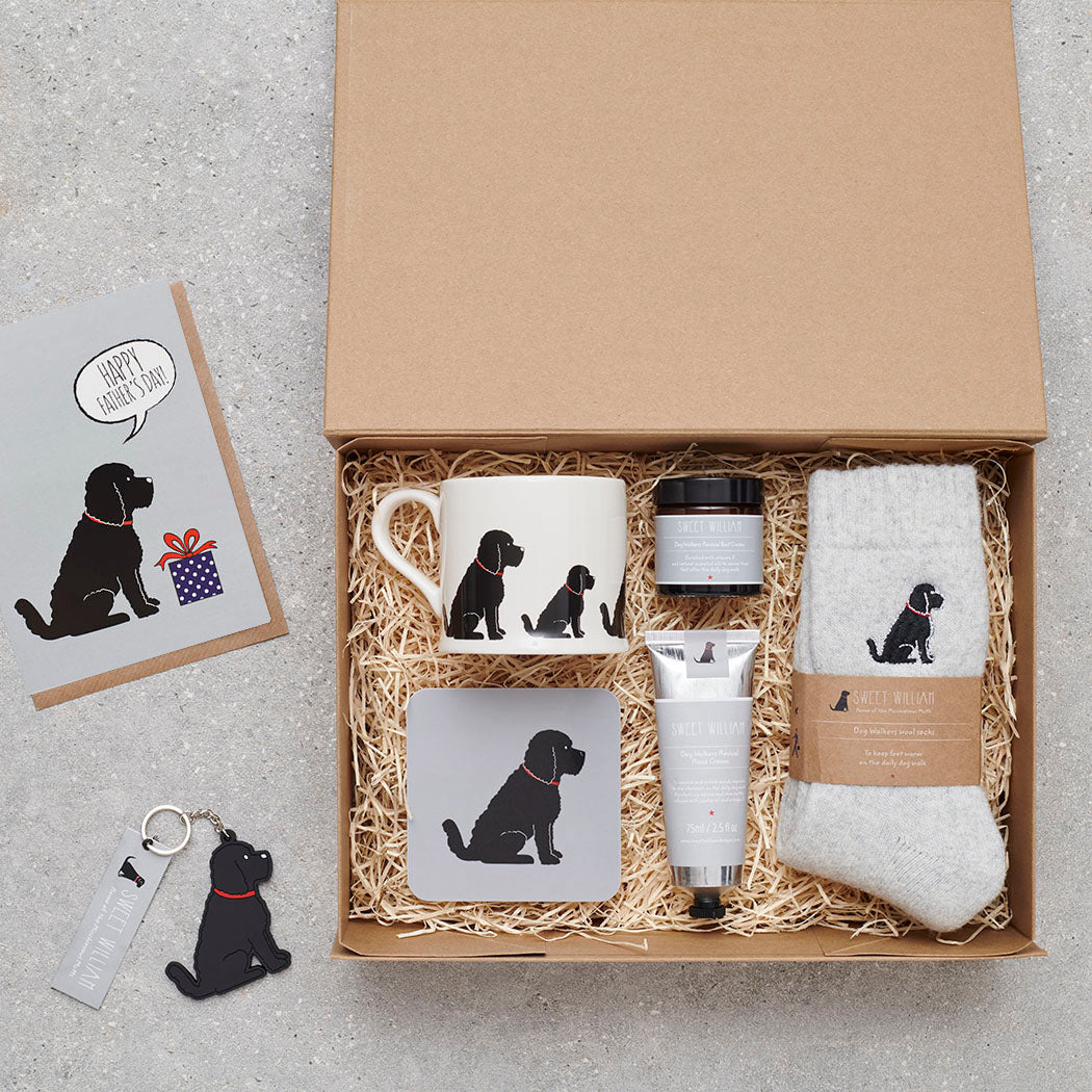 Father's Day dog lover gift hamper with Black Cockapoo Labradoodle socks – Sweet William Designs