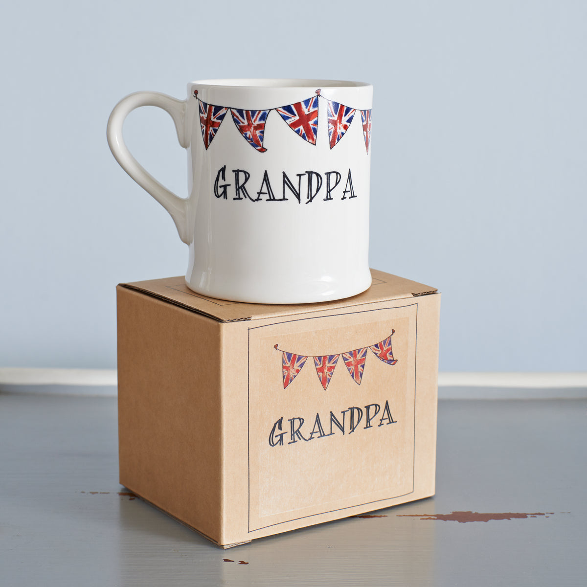 Ceramic Grandpa mug presented in a kraft gift box, a thoughtful gift for a much-loved grandparent
