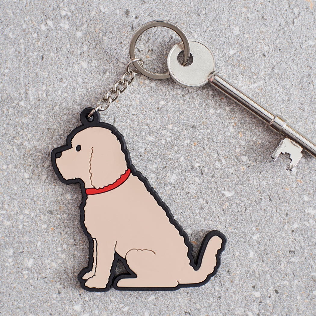 Apricot Cockapoo keyring — personalised double-sided PVC dog lover gift by Sweet William Designs