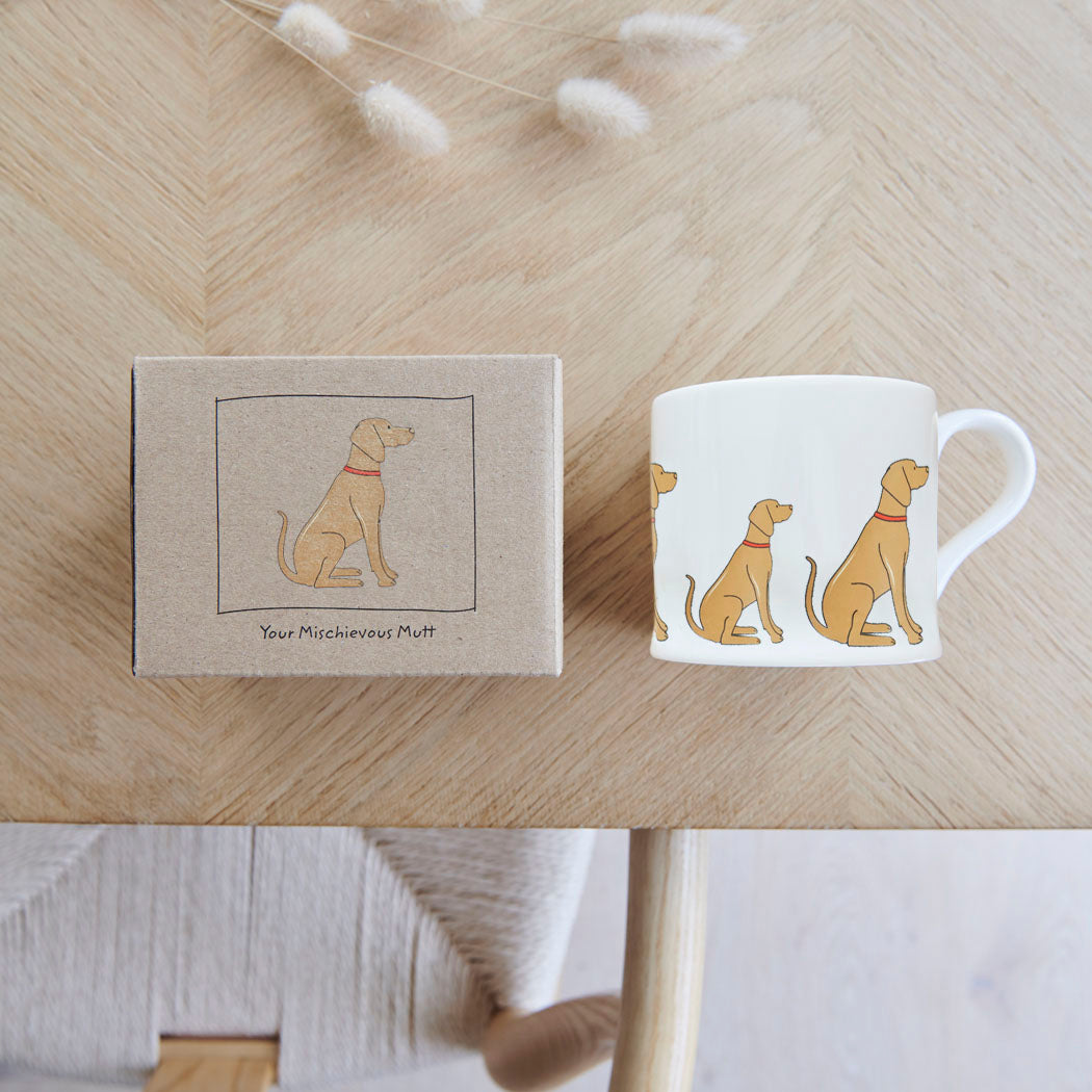 Vizsla mug with kraft gift box — beautifully presented dog lover gift by Sweet William Designs
