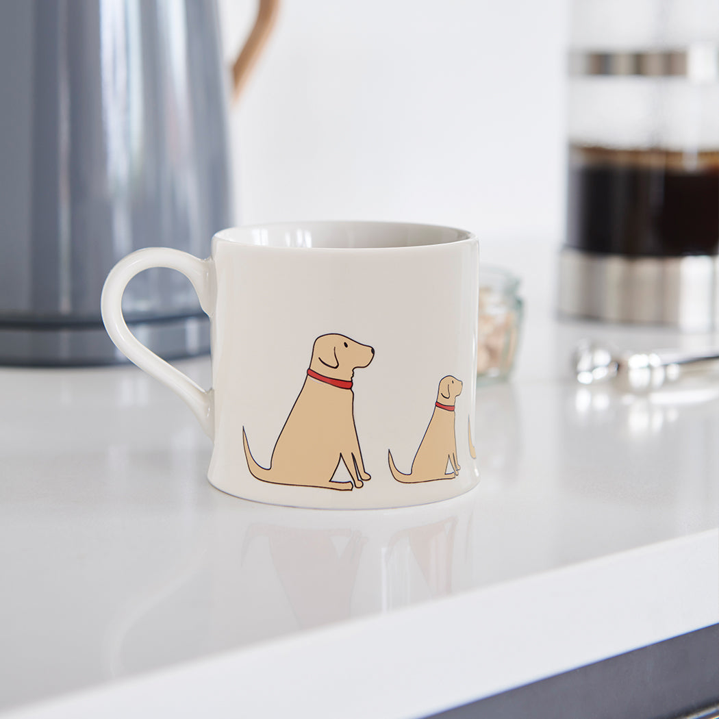Sweet William Yellow Labrador Mug — illustrated ceramic mug for Labrador lovers