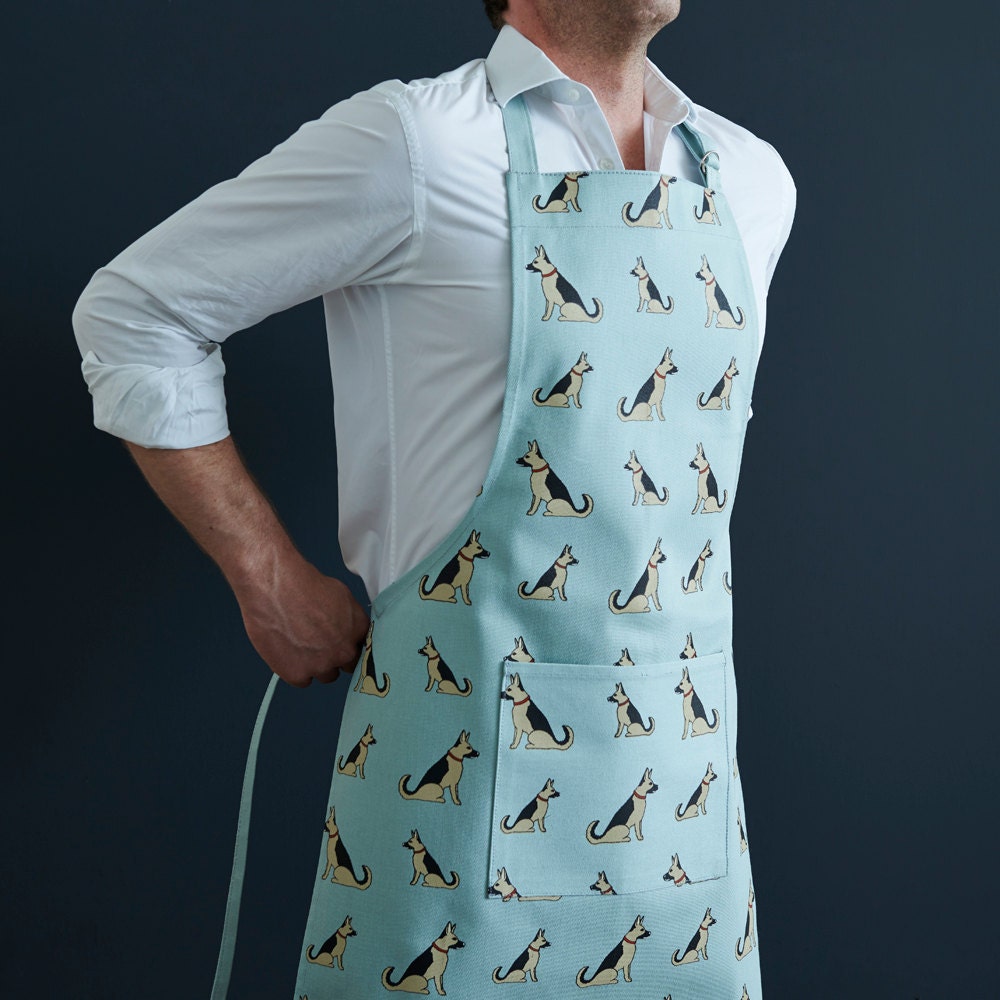 German Shepherd apron — organic cotton screen-printed apron, a perfect gift for German Shepherd lovers