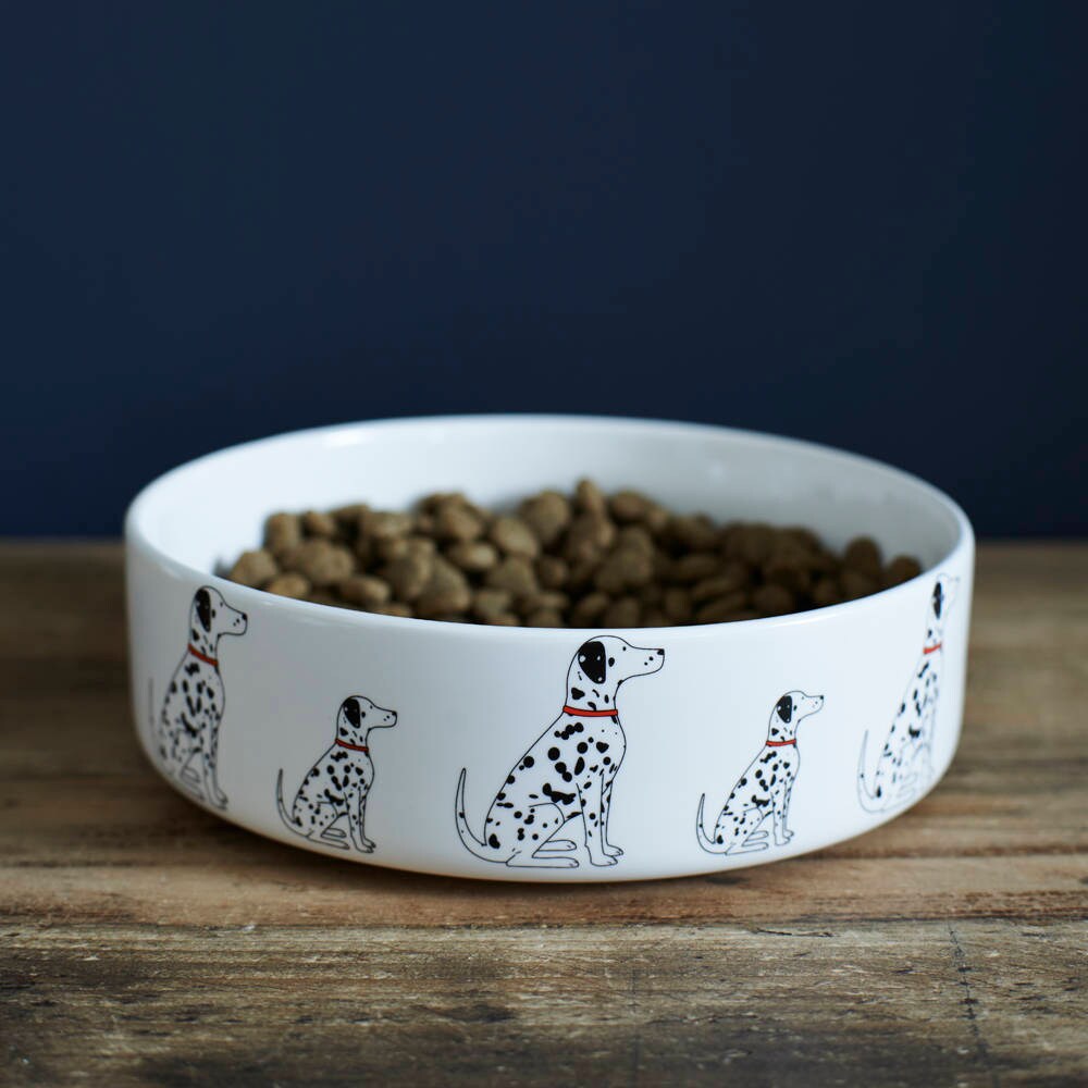 Dalmatian ceramic dog bowl — signature illustration, dishwasher safe dog lover gift by Sweet William Designs