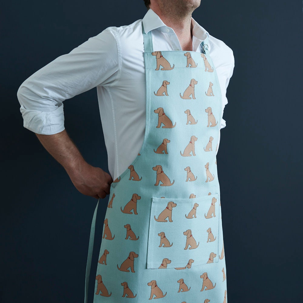 Golden Cocker Spaniel apron — organic cotton screen-printed dog apron, a perfect gift for Cocker Spaniel lovers by Sweet William Designs