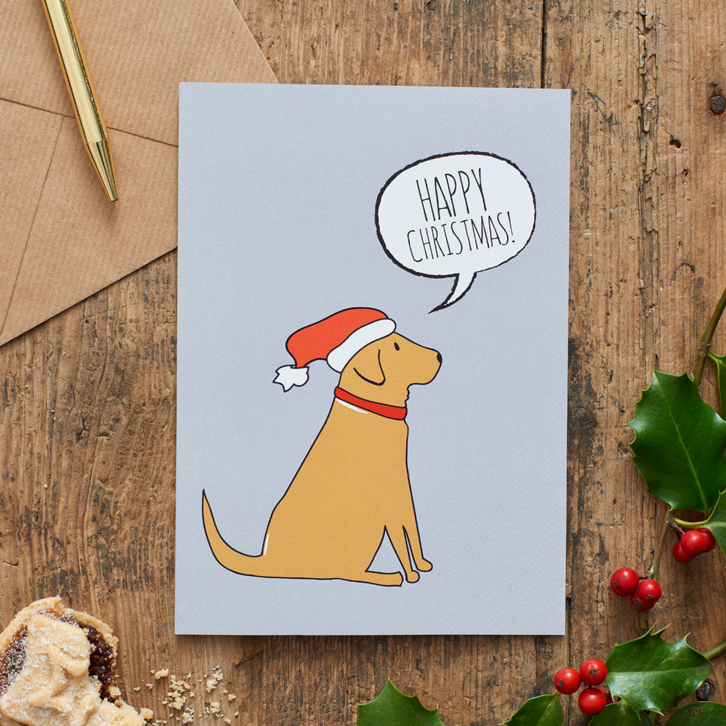 Fox Red Labrador Christmas Card — illustrated dog lover greeting card by Sweet William Designs