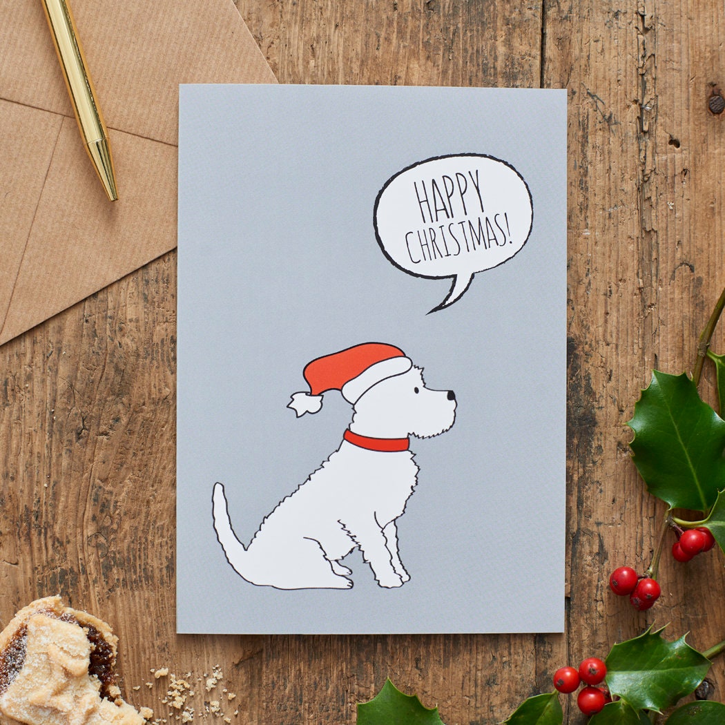 Westie Christmas Card — illustrated dog lover greeting card by Sweet William Designs