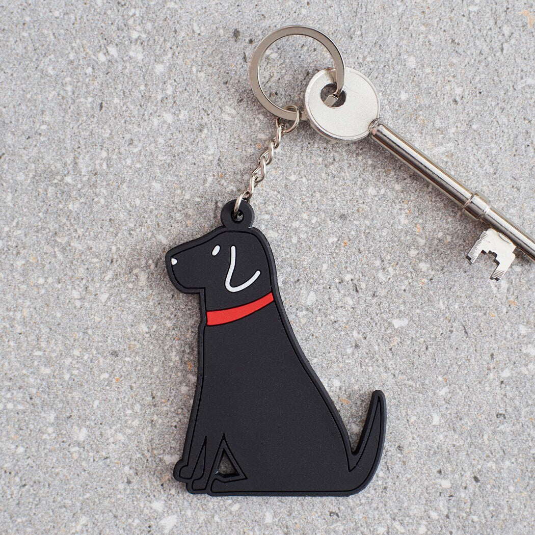 Black Labrador personalised keyring — double-sided PVC dog lover gift by Sweet William Designs