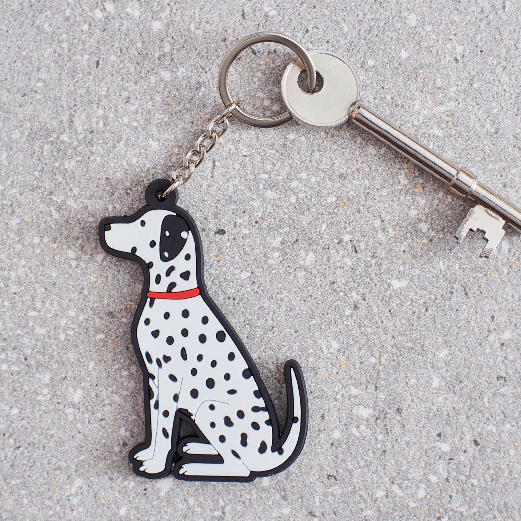 Dalmatian keyring — personalised double-sided PVC dog lover gift by Sweet William Designs