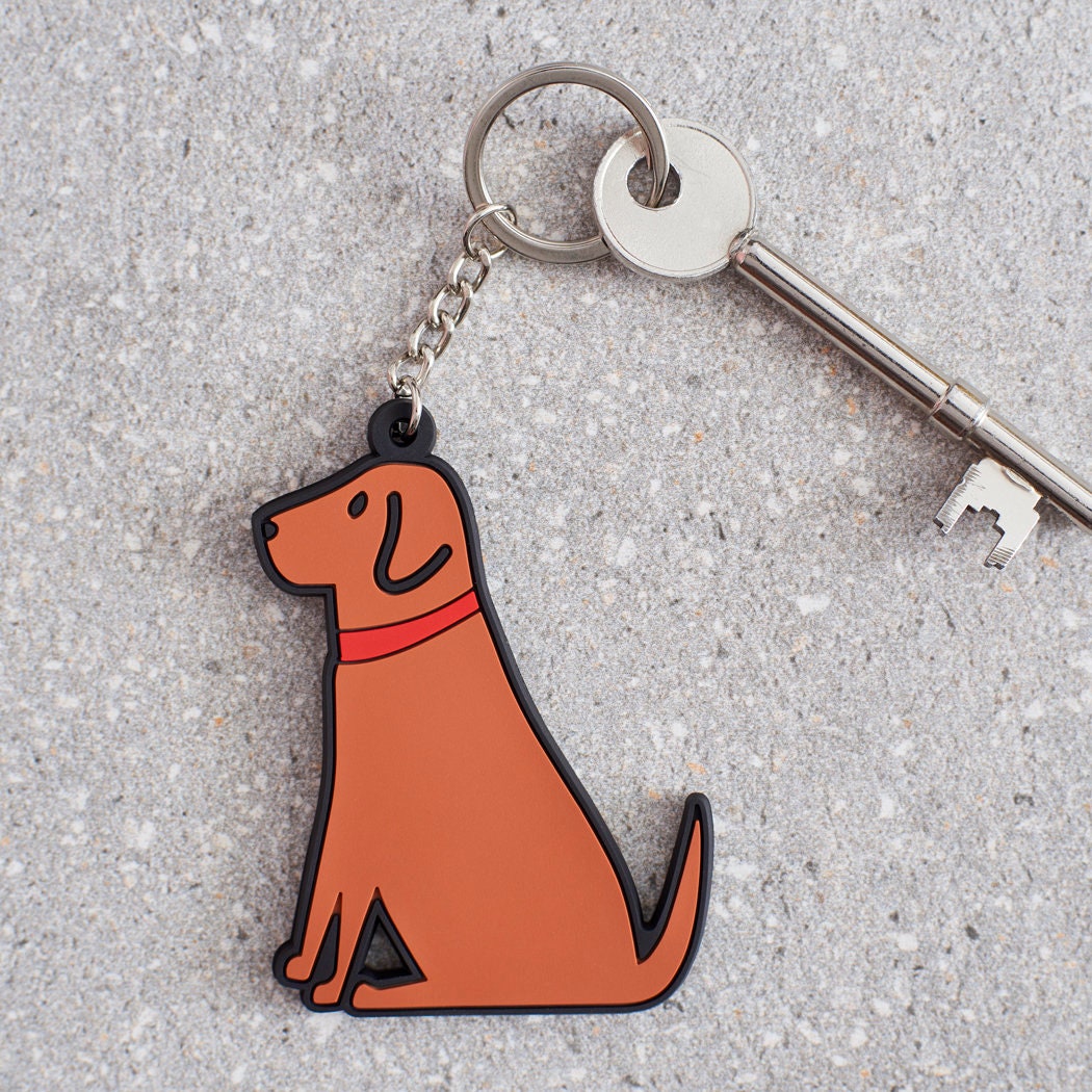 Fox Red Labrador keyring — personalised double-sided PVC dog lover gift by Sweet William Designs