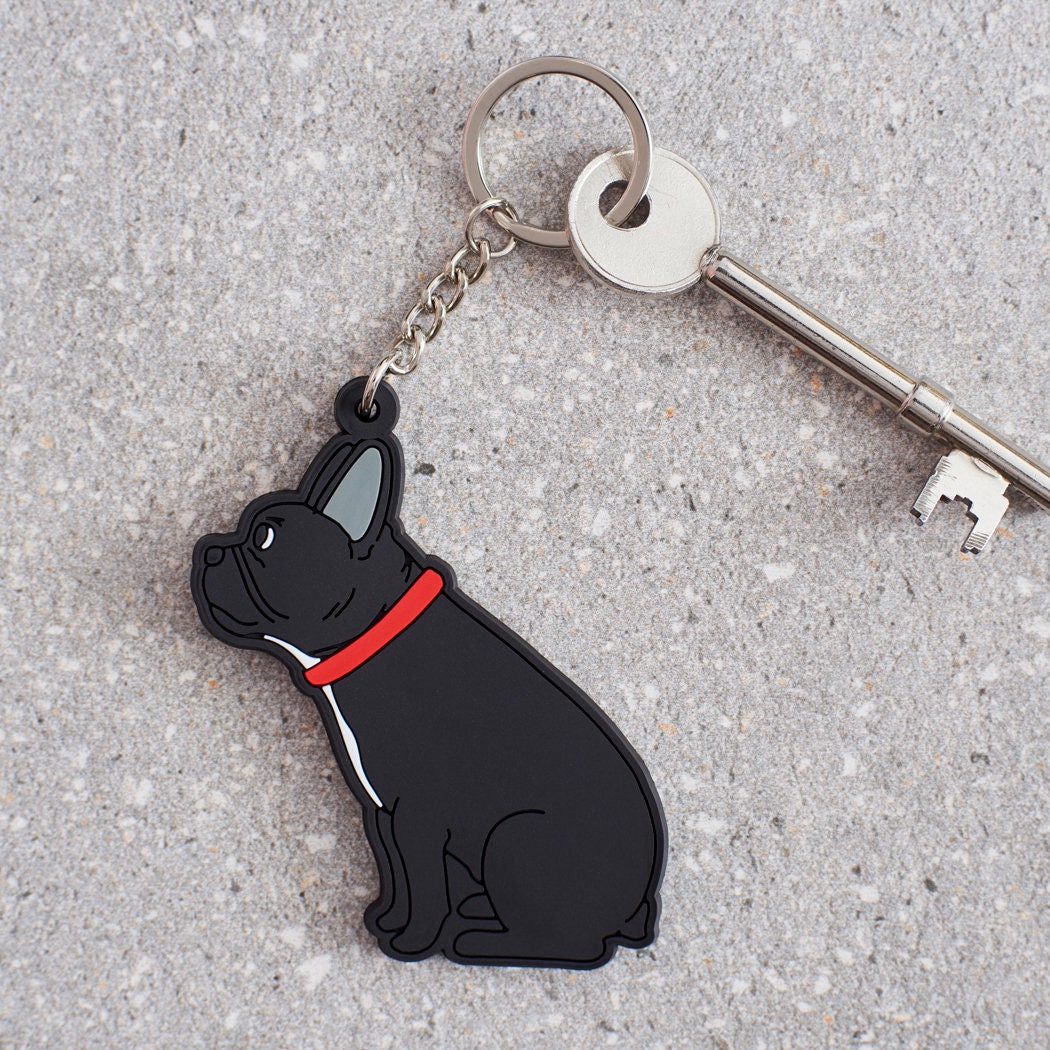 French Bulldog keyring — personalised double-sided PVC Frenchie gift by Sweet William Designs