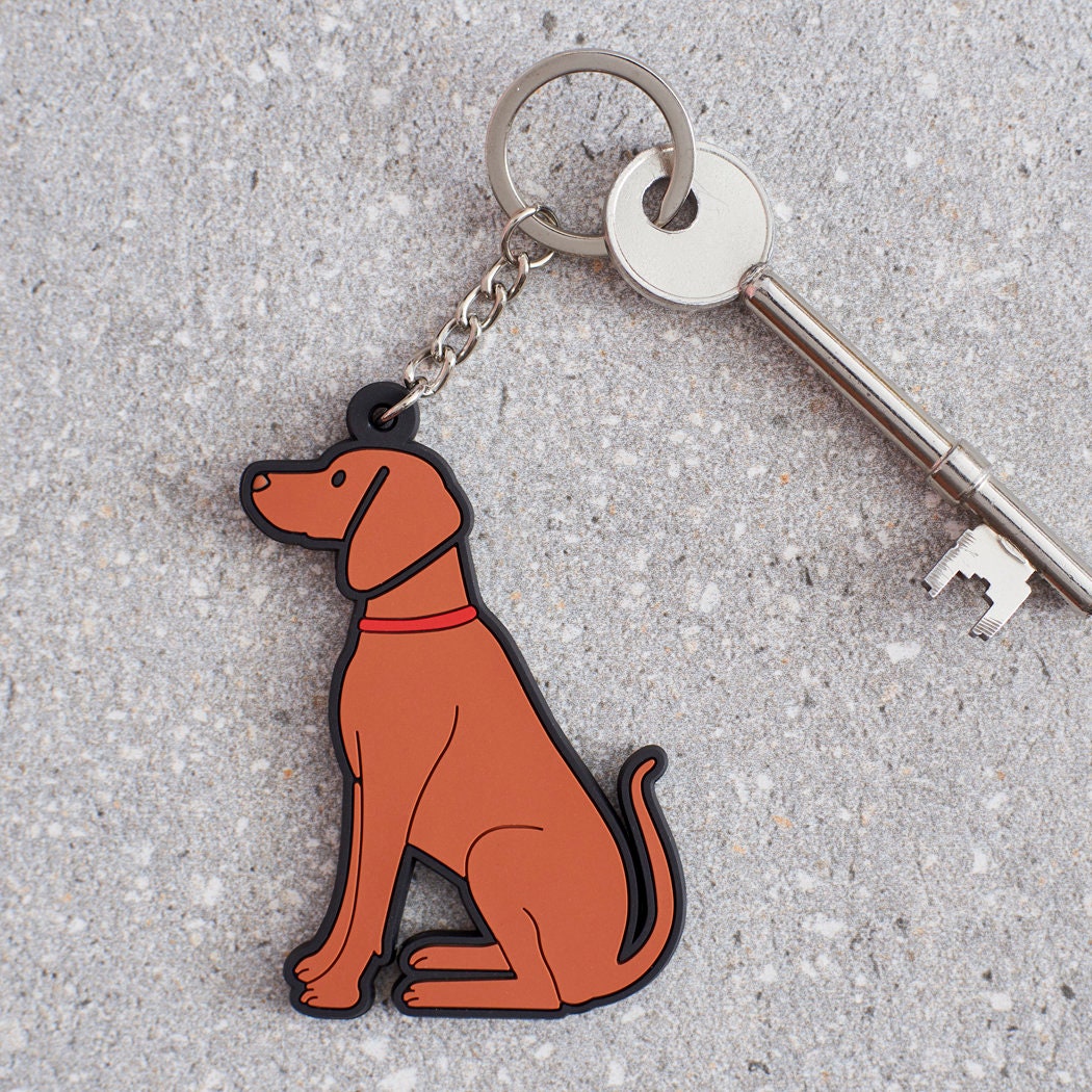 Vizsla keyring front view — personalised PVC dog keyring, perfect gift for Vizsla lovers