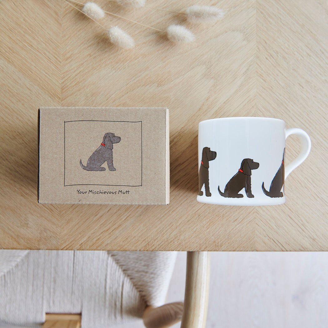 Sweet William Chocolate Cocker Spaniel Mug with kraft gift box — Cocker Spaniel gift set presentation