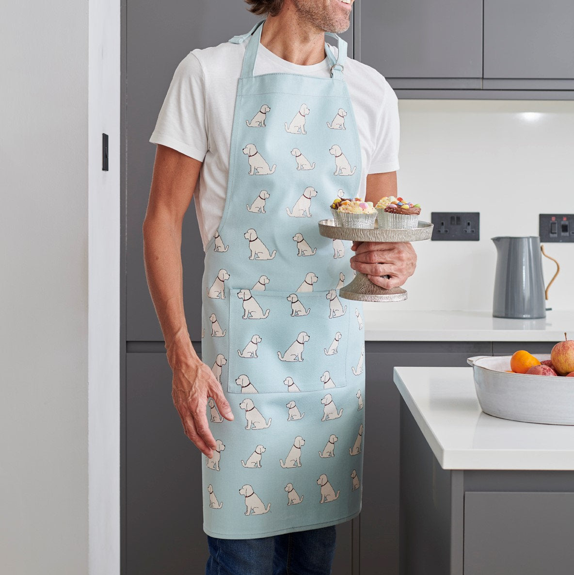 Apricot Cockapoo apron — organic cotton screen-printed dog apron, a perfect gift for Cockapoo and Labradoodle lovers