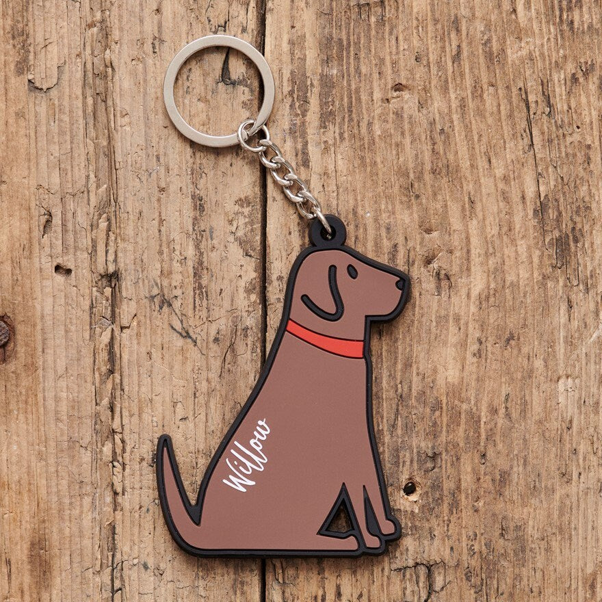 Personalised Chocolate Labrador keyring on keys — perfect gift for Chocolate Lab owners and dog lovers