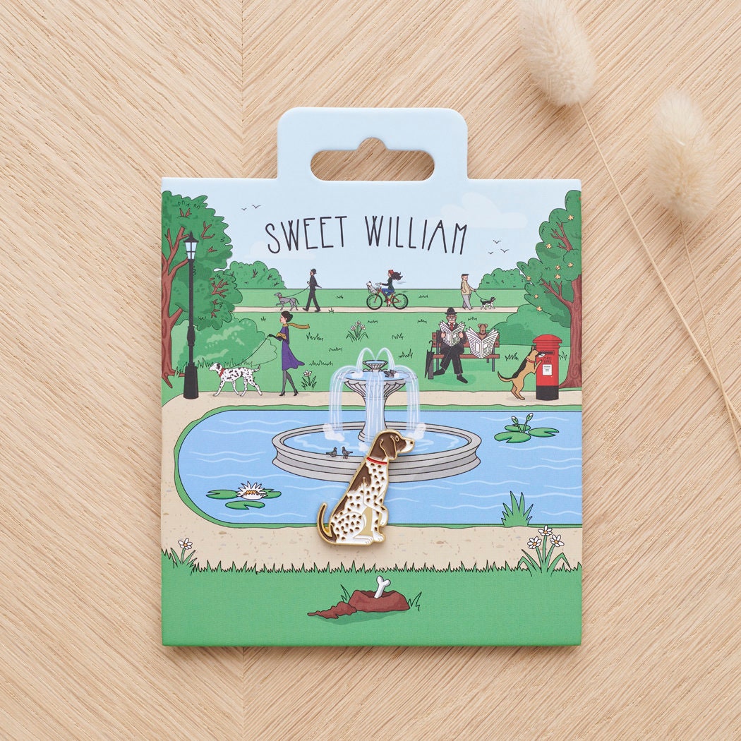 German Shorthaired Pointer enamel dog pin on Sweet William Designs park scene backing card — thoughtful gift for German Shorthaired Pointer lovers