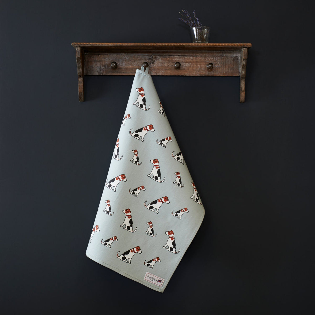 Jack Russell tea towel in thick organic cotton — screen printed Jack Russell illustration, kitchen gift for dog lovers by Sweet William Designs