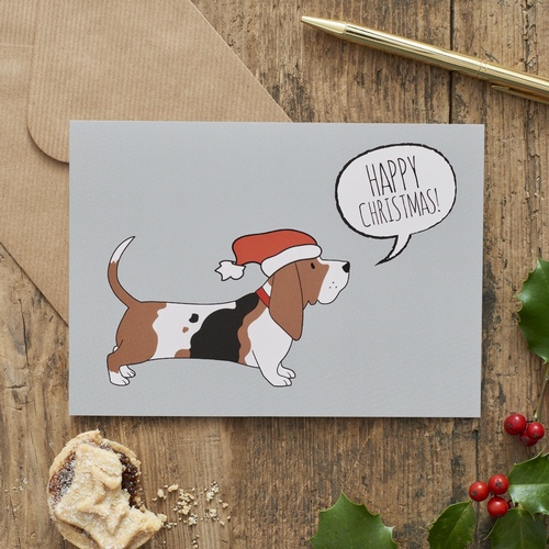Basset Hound Christmas Card