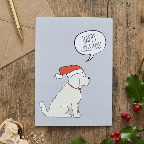 COCKAPOO / LABRADOODLE (apricot) CHRISTMAS CARD