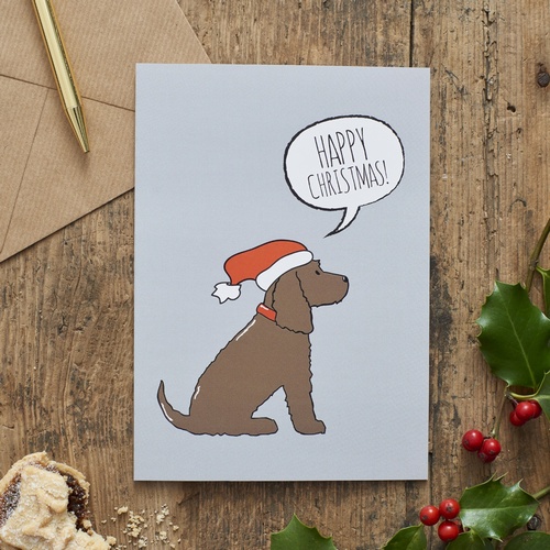 Cocker Spaniel (chocolate) Christmas Card