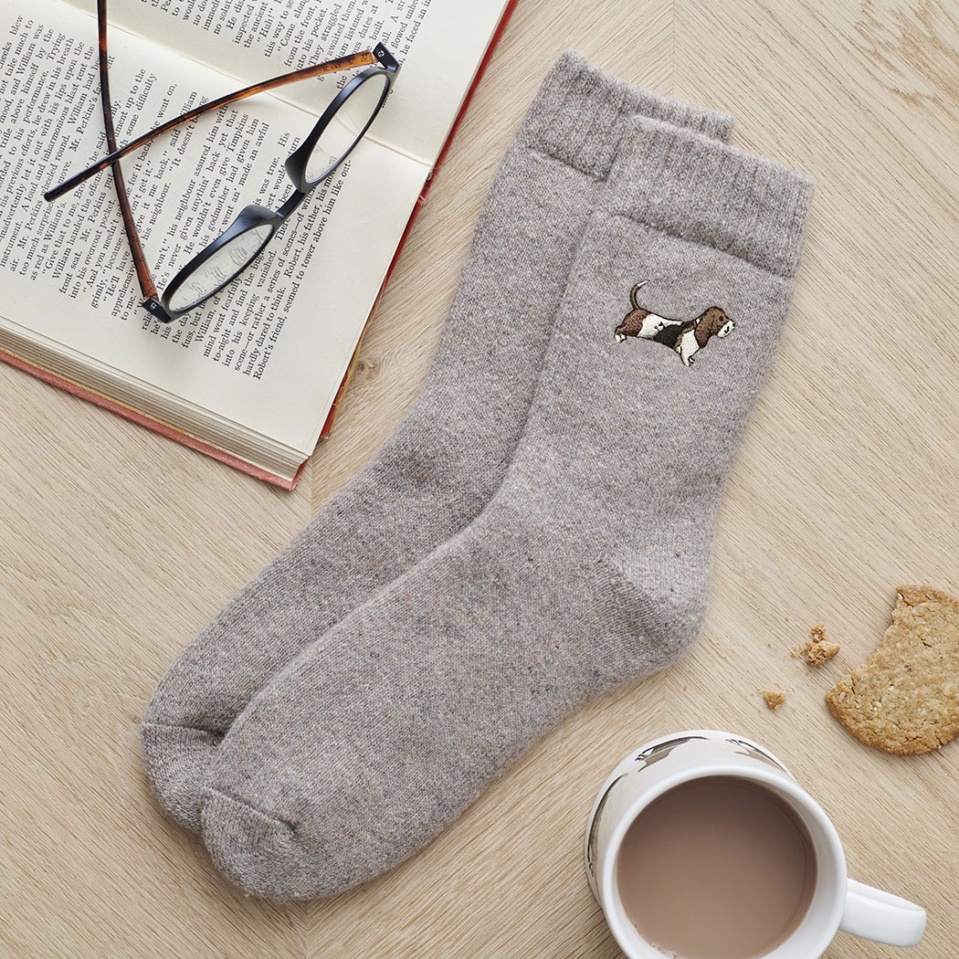 Basset Hound Dog Walking Socks