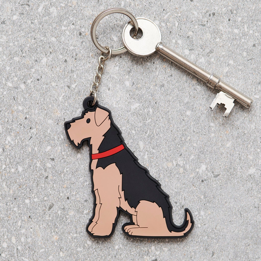 Airedale Terrier keyring — personalised dog lover gift by Sweet William Design