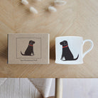 Single Black Labrador mug with kraft gift box — beautifully presented dog lover gift by Sweet William Designs
