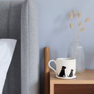 Sweet William Black Labrador Mug — illustrated repeat pattern ceramic mug for dog lovers