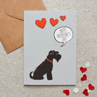 Black Schnauzer Valentine's Day card — illustrated dog lover greeting card by Sweet William Designs