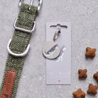 Husky personalised dog tag on Sweet William Designs backing card — silver-plated brass with illustrated Husky, dog lover gift