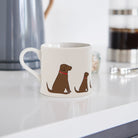 Sweet William Chocolate Labrador Mug close-up — Chocolate Lab dog lover gift mug