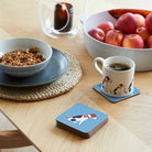 Sweet William Jack Russell coaster lifestyle shot — matching Jack Russell mug and coaster gift set