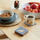 Sweet William Pug coaster lifestyle shot — matching Pug mug and coaster gift set