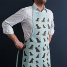 Chocolate Cockapoo apron — organic cotton screen-printed dog apron, a perfect gift for Cockapoo and Labradoodle lovers