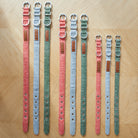 Tweed dog collars shown in the full colour range