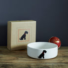 Black Schnauzer small dog bowl with kraft gift box — ceramic Schnauzer gift by Sweet William Designs